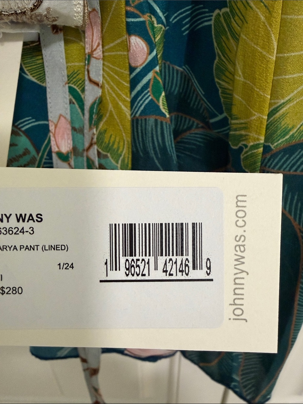 Johnny Was Pribasa Arya Pant (lined) Crane and bamboo garden print - Picture 13 of 13